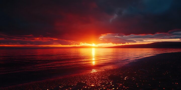 sunset on the beach