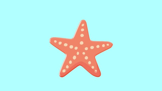 2D Animated Starfish with Orange Dotted Texture for Underwater Sea Theme Loop
