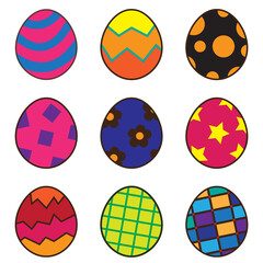 A set of cute Easter eggs