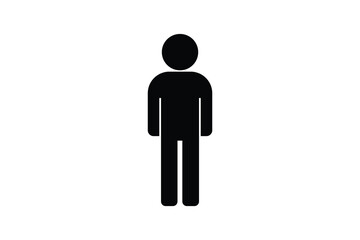 A simple black and white icon of a person standing upright Vector © Naim01
