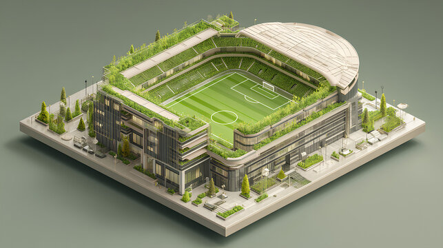 modern football stadium building concept