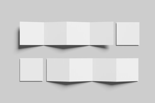 Square Four fold brochure mockup