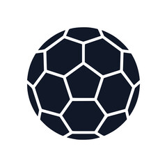Fototapeta premium Minimal soccer ball icon in clean flat SVG style. Simple geometric panel design suitable for sports apps, tournaments, athletic branding, and modern UI graphics.