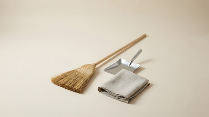 Person tidying up their porch space embodying the spring cleaning house concept in sunny weather