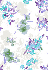 Fototapeta premium blue flowers on white