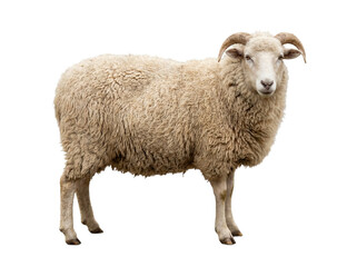 Sheep side view, looking at camera isolated on transparent background (PNG) © Анна Заиченко