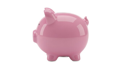 Fototapeta premium Pink piggy bank savings isolated on transparent background