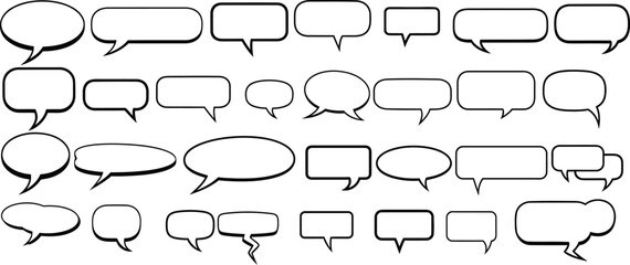 Obraz premium Collection of various speech bubbles and thought clouds