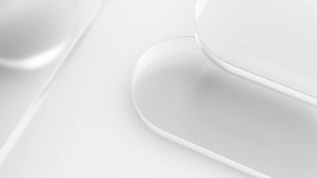 Smooth and clean white abstract forms gently moving in a seamless loop animation