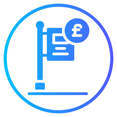 Obraz premium pound gradient icon