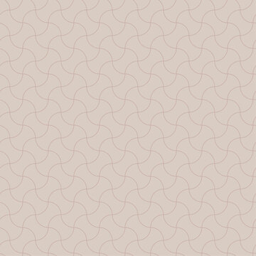 Traditional Japanese seamless pattern with thin copper geometric curves with swatch