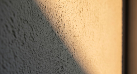 Fototapeta premium Close-up of a Textured Wall Illuminated by Warm Sunlight, Creating Soft Shadows and Highlighting the Details