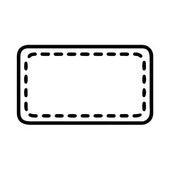 Fototapeta premium Rounded Rectangle Label with Stitched Border Vector