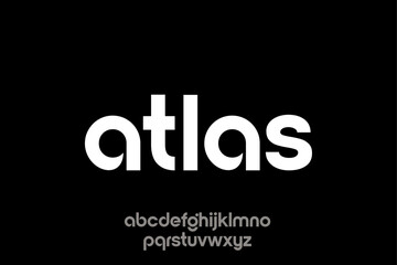 Modern Atlas Font Design with Alphabet Showcase.