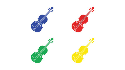 Colorful violins displayed in a visually appealing arrangement with vibrant hues © Shahin Studio