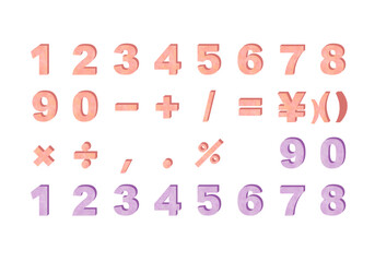 3D Style Numbers and Symbols for Design
