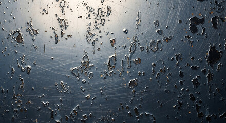 Water Droplets on Glass Surface Closeup.