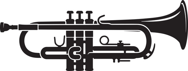 Jazz Marching Band Trumpet Brass Instrument Silhouettes