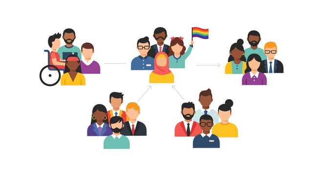 Diverse Global Community Network: Inclusive Representation of Different Backgrounds, Cultures, Abilities, and LGBTQ+ Identities in Social Connection