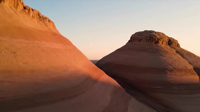 Subtle Color Palette of Geological Layers close-up, focusing on nuanced hues and light transitions