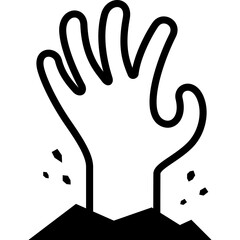 Obraz premium Zombie Hand Rising from Ground