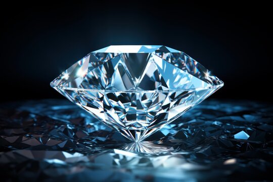 Diamond gem reflecting brilliant light, symbolizing wealth and luxury