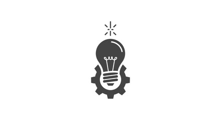 Light bulb idea symbol on gear background, innovation and creativity concept © Alienmarsh