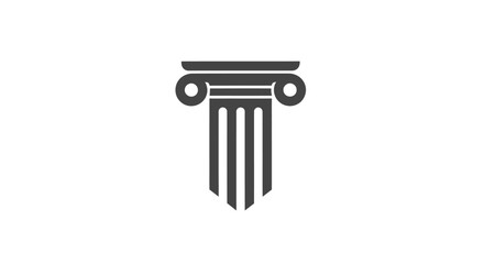Naklejka premium Ionic Column Icon. Ancient Greek Architecture Symbol. Vector.