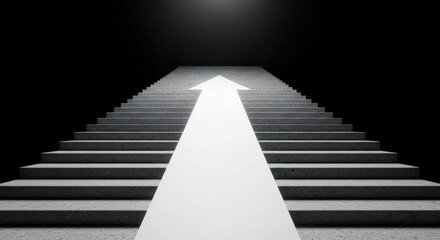 Fototapeta premium Staircase to light, arrow pointing up