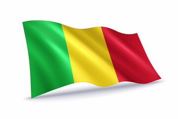 Obraz premium Mali Waving Flag Isolated on White