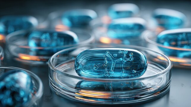 Abstract microscopic forms in laboratory dishes