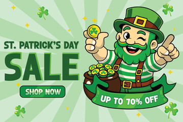 St Patrick&rsquo;s Day Festival Banner Poster , saint Patrick;s day retro flyer illustration