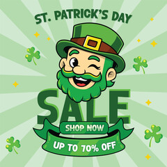 St Patrick&rsquo;s Day Festival Banner Poster , saint Patrick;s day retro flyer illustration