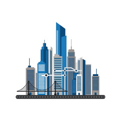 Obraz premium City Skyline with Modern Skyscrapers.