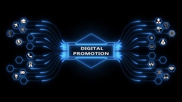 Advanced campaign dashboard featuring Digital Promotion interface with secure marketing analytics monitoring and digital business system technology concept 4K animation video