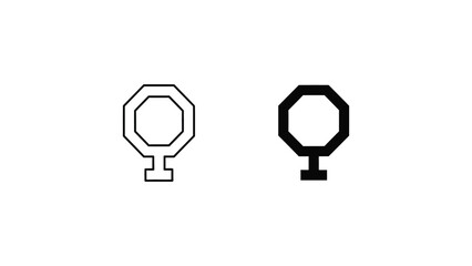 Fototapeta premium Black and white gender symbol icons with octagonal frames