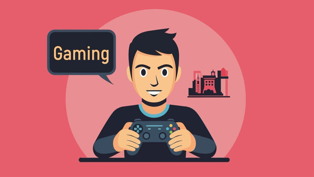 Man Playing Video Games on Console.