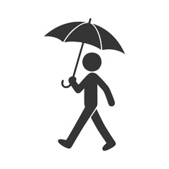 傘を差す人物のシルエットアイコン