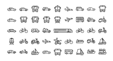 Collection of Simple Vehicle Icons. © Han's