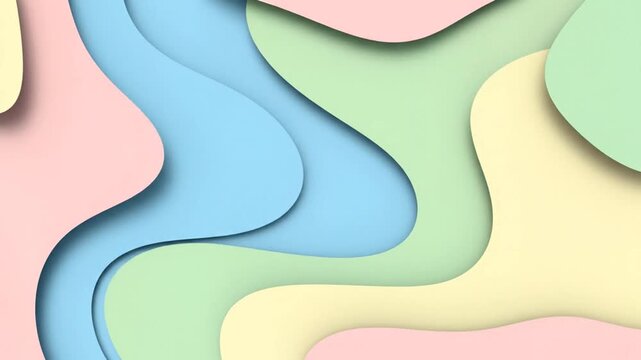 Abstract paper cut design with pastel colors, creating a modern and artistic background.