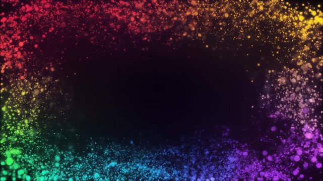 広色域を表現したカラフル粒子の抽象アニメーション（カラー・データフロー背景）