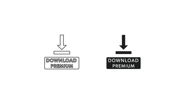 Comparison of download and preview button icons with arrows