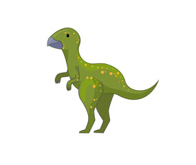 Fototapeta premium Vector illustration of a small green dinosaur.