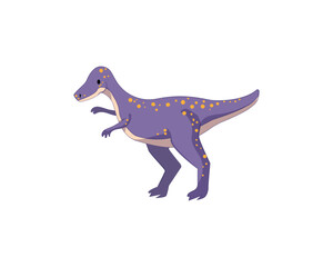 Fototapeta premium Vector illustration of a purple dinosaur running.