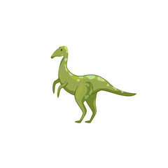 Obraz premium Vector illustration of a small green dinosaur.