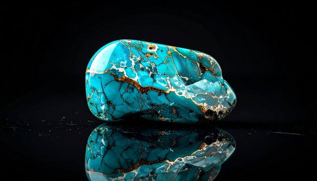 Captivating raw blue-green gemstone with striking natural patterns and rich texture