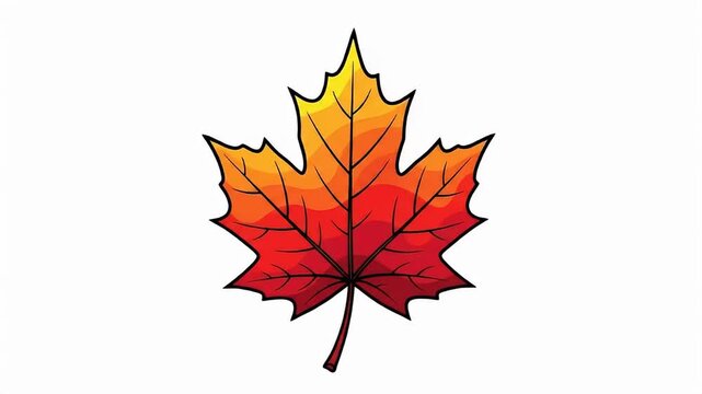A vibrant maple leaf in autumn colors, showcasing the beauty of fall foliage.
