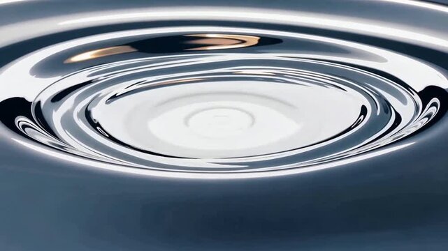 Abstract Liquid Ring Ripple Video On Metal Surface.