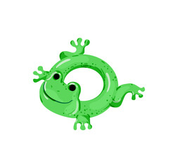 Obraz premium Vector illustration of a frog-shaped lifebuoy.