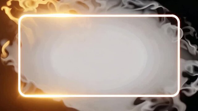 Dynamic Neon Frame Smoke Fire Border Overlay.
